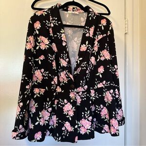 Floral Peplum Lightweight Blazer EUC
